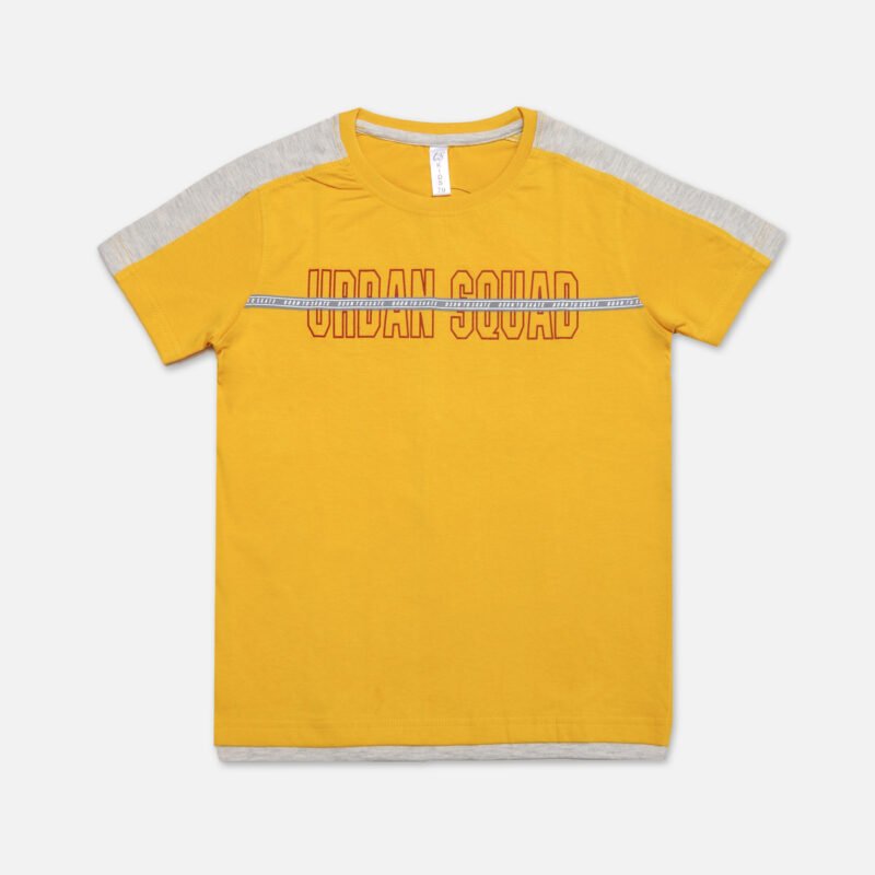 Boys Round Neck T-Shirts(Yellow)