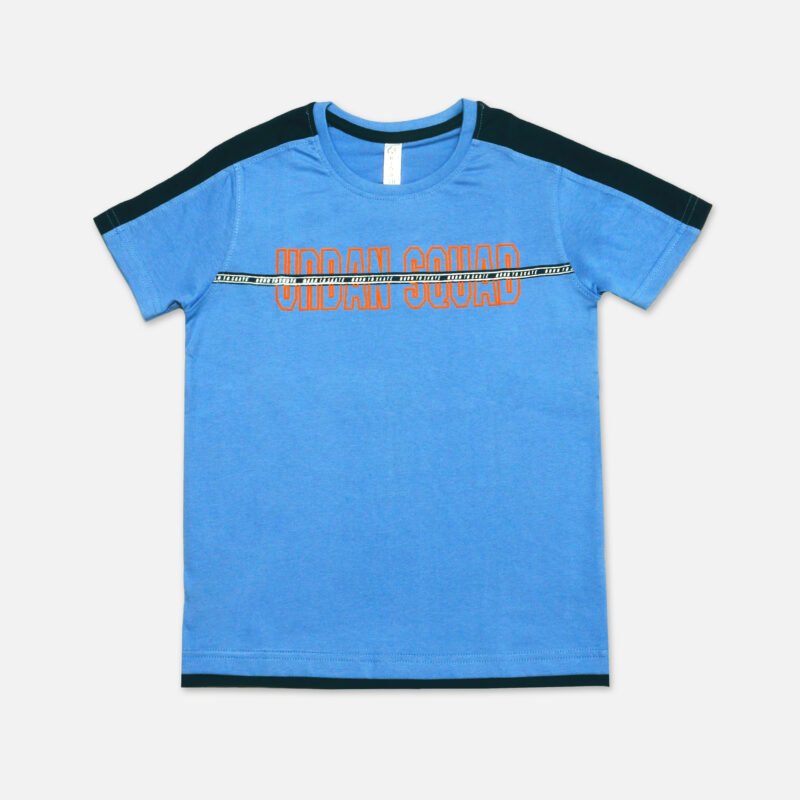 Boys Round Neck T-Shirts(Blue)