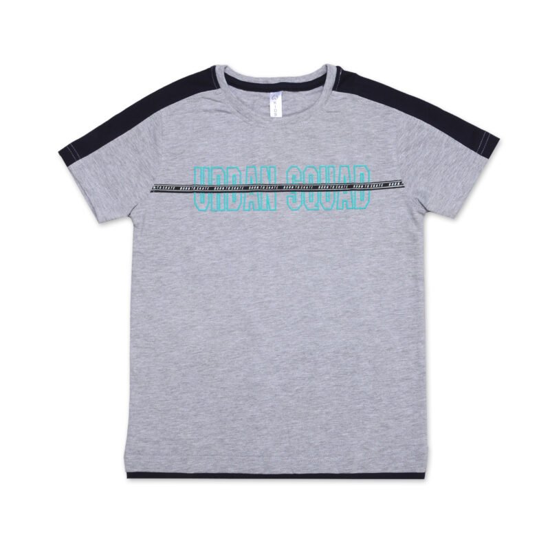 Boys Round Neck T-Shirts(Gray)