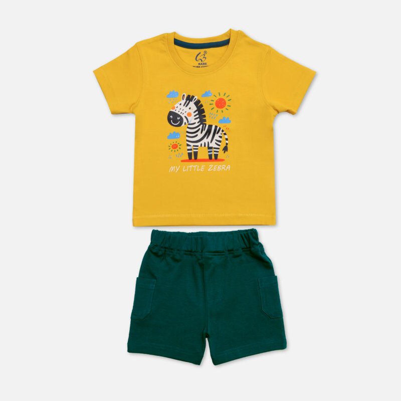 Kids Set Round Neck(Yellow)